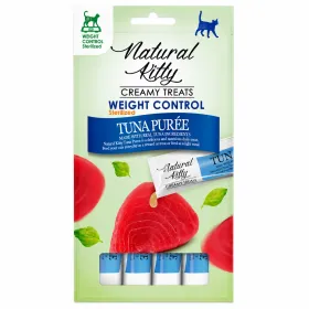 Ласощі для котів Natural Kitty Fuctional Creamy Treat Tuna Puree Weight Control & Sterilised Кремовий мус з тунцем 4*12 г