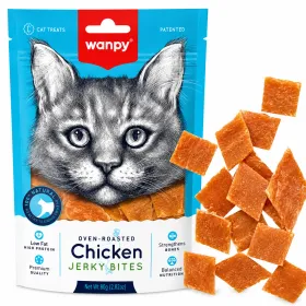 Ласощі для котів Wanpy Chicken Jerky Bites Шматочки в'яленої курки 80 г