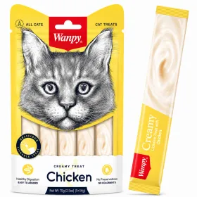 Ласощі для котів Wanpy Creamy Treat Кремовий мус з куркою 5*14 г