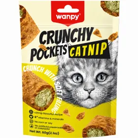 Ласощі для котів Wanpy Crunchy Pockets Chicken & Catnip Подушечки з куркою та котячою м'ятою 60 г