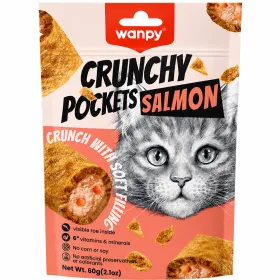 Ласощі для котів Wanpy Crunchy Pockets Salmon & Roe Подушечки з лососем та ікрою 60 г