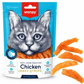Ласощі для котів Wanpy Soft Chicken Jerky Strips Філе курки в'ялене смужки 80 г