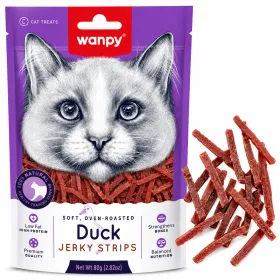 Ласощі для котів Wanpy Soft Duck Jerky Strips Філе качки в'ялене смужки 80 г
