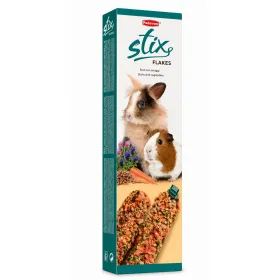 Ласощі для кроликів, шиншил та морських свинок Padovan Stix Flakes Coniglietti Палички з овочевими пластівцями 2 шт 100 г