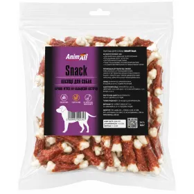 Ласощі для собак AnimAll Snack Мʼясо качки на кальцієвій кістці 500 г