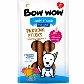 Ласощі для собак Bow Wow Jelly snack Пудингові палички з комахами, колагеном та гарбузом 27-30 см 6 шт