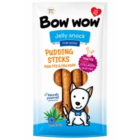 Ласощі для собак Bow Wow Jelly snack Пудингові палички з птицею, колагеном, юкою та інуліном 27-30 см 6 шт