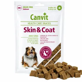 Ласощі для собак Canvit Skin & Coat для здоров’я шкіри та шерсті, снеки з лососем 200 г