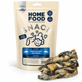 Ласощі для собак Home Food Косичка зі сушеної шкіри лосося 80 г