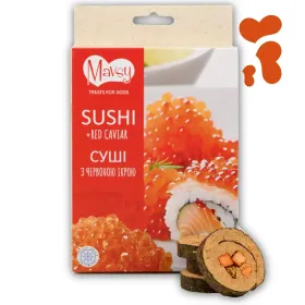 Ласощі для собак Mavsy Freeze Dried Sushi with Red Caviar Суші лосося з червоною ікрою 50 г