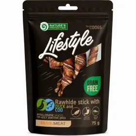 Ласощі для собак Nature's Protection Lifestyle Dog Snacks Rawhide Sticks With Duck And Cod Палички з качкою та тріскою 75 г
