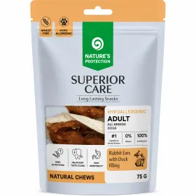 Ласощі для собак Nature's Protection Superior Care Rabbit Ears with Duck Filling Вуха кролика з м'ясом качки 75 г
