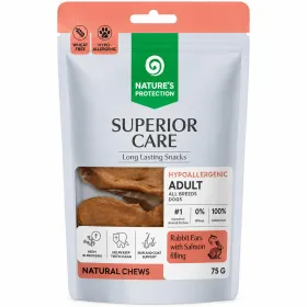 Ласощі для собак Nature's Protection Superior Care Rabbit Ears with Salmon Filling Вуха кролика з лососем 75 г