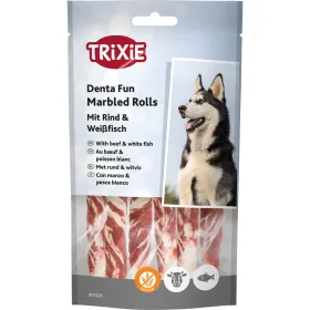 Ласощі для собак Trixie Denta Fun Rolls with Beef & White Fish Палички жувальні з яловичиною та білою рибою 17 см 3 шт / 140 г