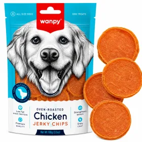 Ласощі для собак Wanpy Chicken Jerky Chips Чипси з в'яленої курки 100 г