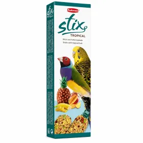 Ласощі для хвилястих папуг та екзотичних птахів Padovan Stix Tropical Cocorite/Esotici Палички з тропічними фруктами 2 шт 80 г