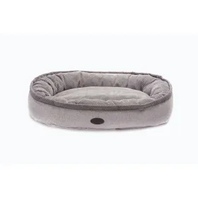 Лежак овальний Harley&Cho Donut Soft Touch Gray L сірий 90*70 см