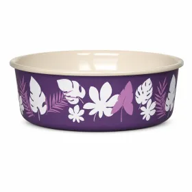 Миска для котів і собак Croci Roxy Satin принт "Botanic" 450 мл