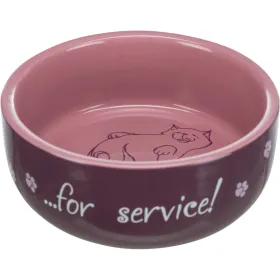 Миска для котів Trixie "Thanks for Service" керамічна фіолетова 300 мл