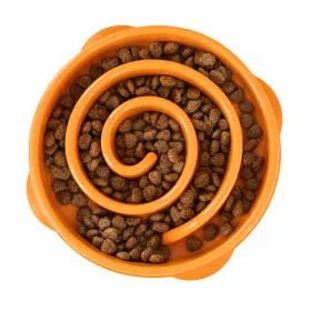 Миска для повільного харчування Outward Hound Fun Feeder Swirl середня оранжева 20,2 см