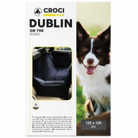 Накидка на сидіння в авто для тварин Croci Dublin з бортиками нейлон синя 125х120 см