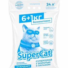 Наповнювач деревний SuperCat стандарт 6+1кг (синій)