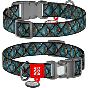 Нашийник для собак WAUDOG Nylon "Луска" нейлоновий M з QR-паспортом 28-40 см / 20 мм