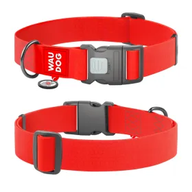 Нашийник для собак WAUDOG Waterproof Collartex S з QR паспортом 25-35 см / 15 мм червоний