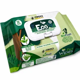 Очищаючі вологі серветки Croci Eco Green Tea With Chlorhexidine для собак і котів з аромаом зеленого чаю та хлорексидином 30шт