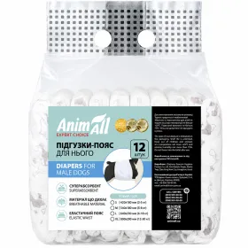 Підгузки AnimAll для кобелів M 35-50 см 12 шт