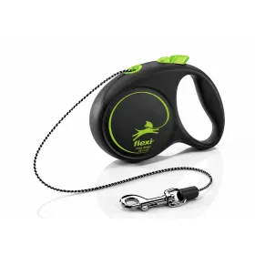 Повідець-рулетка Flexi Black Design XS для собак вагою до 8 кг трос 3 м зелена