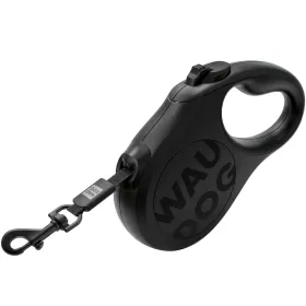 Повідець-рулетка WAUDOG R-leash Monochrome Black M для собак вагою до 25 кг стрічка 5 м світловідбивна стрічка чорна