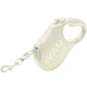 Повідець-рулетка WAUDOG R-leash Monochrome White M для собак вагою до 25 кг стрічка 5 м світловідбивна стрічка біла