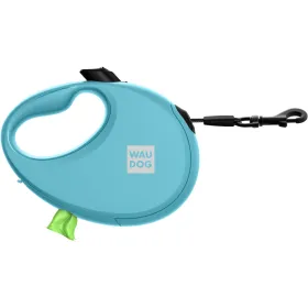 Повідець-рулетка WAUDOG R-leash з контейнером для пакетів S для собак вагою до 12 кг світловідбивна стрічка 3 м блакитний