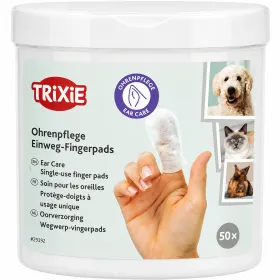 Серветки на палець Trixie Ear-Care для догляду за вухами собак, котів та гризунів, з алое вера та гамамелісом 50 шт