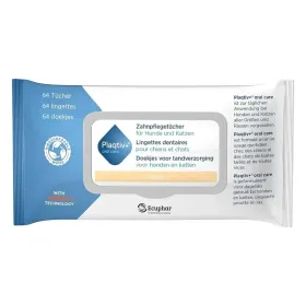 Серветки Plaqtiv+ Oral Care Wipes для догляду за зубами у собак і котів 64 шт