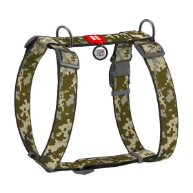 Шлея для собак WAUDOG Nylon "Мілітарі" нейлон S  з QR-паспортом Ш 28-42 см /  Г 33-50 см / 15 мм