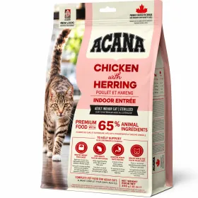 Сухий корм для дорослих котів Acana Indoor Entree що живуть у приміщенні, з куркою та оселедцем 340 г