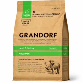 Сухий корм для дорослих собак малих порід Grandorf Dog Adult Mini Lamb & Turkey з ягням та індичкою 1 кг