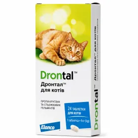 Таблетки антигельмінтні Elanco Drontal Дронтал для котів 1 таблетка