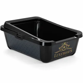 Туалет з бортиком для котів Moderna Hercules Luxurious чорний 51x39x19 см