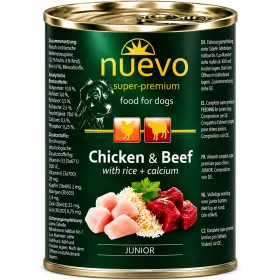Вологий корм для цуценят Nuevo Dog Junior Chicken & Beef з куркою, яловичиною, рисом та кальцієм 400г