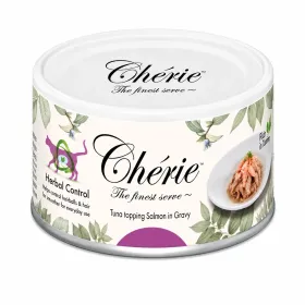 Вологий корм для дорослих котів Cherie Hairball Control Tuna & Salmon для виведення шерсті, тунець та лосось в соусі 80 г