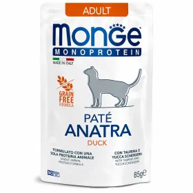 Вологий корм для дорослих котів Monge Monoprotein Cat Pate 100% Duck Паштет з качкою 85 г