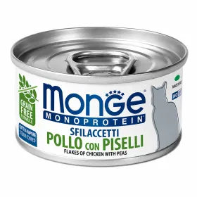 Вологий корм для дорослих котів Monge Monoprotein Cat Solo Flakes of Chicken with Peas з куркою та зеленим горошком 80 г