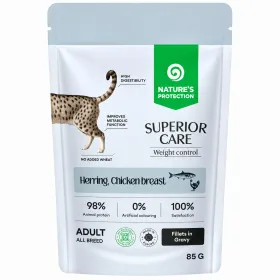 Вологий корм для дорослих котів Nature's Protection Superior Care Weight Control Herring&Chicken для контролю ваги, з оселедцем і куркою в соусі 85 г