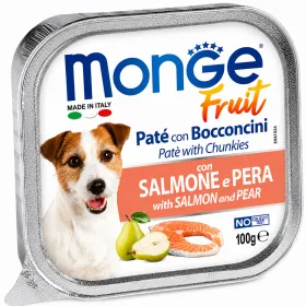 Вологий корм для дорослих собак Monge Fruit Dog Adult with Salmon and Pear Паштет з лососем та грушою 100 г