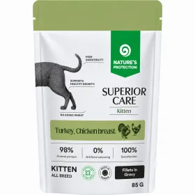 Вологий корм для кошенят Nature's Protection Superior Care Kitten Grain Free Turkey & Chicken Breast з індичкою та куркою в соусі 85 г