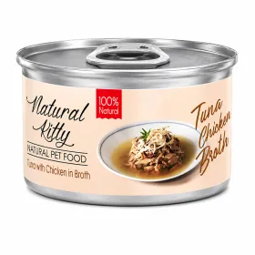 Вологий корм для котів Natural Kitty Broth Series Tuna with Chiken тунець та курка в бульйоні 80 г