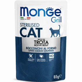 Вологий корм для стерилізованих котів Monge Grill Cat Sterilised Trout з фореллю в желе 85 г